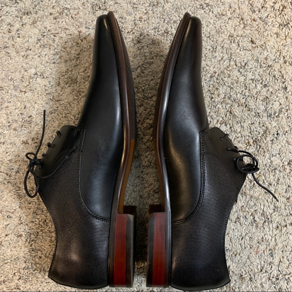 Florsheim Black Leather Kierland Lace Up Shoes Size 12EEE - Picture 5 of 11